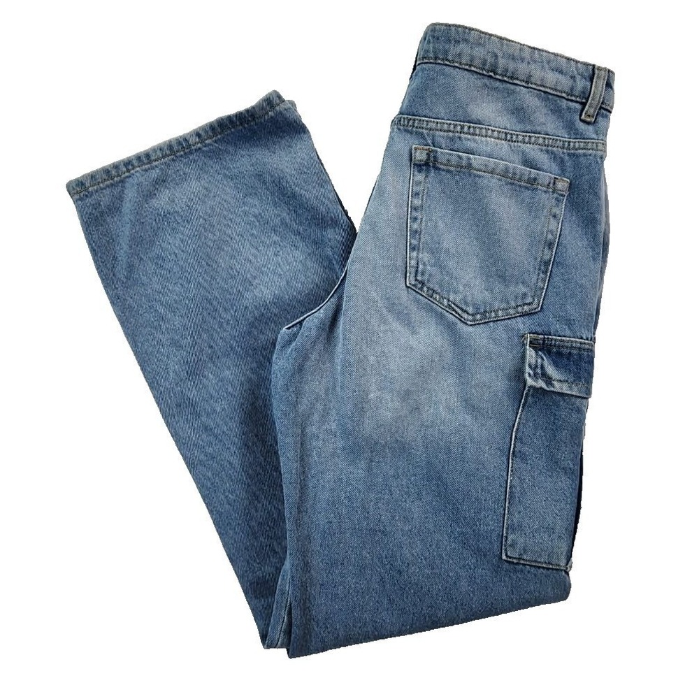 Forever 21 Cargo‎ Light Wash Blue Women Size 28 Relaxed Straight Leg Jeans NEW